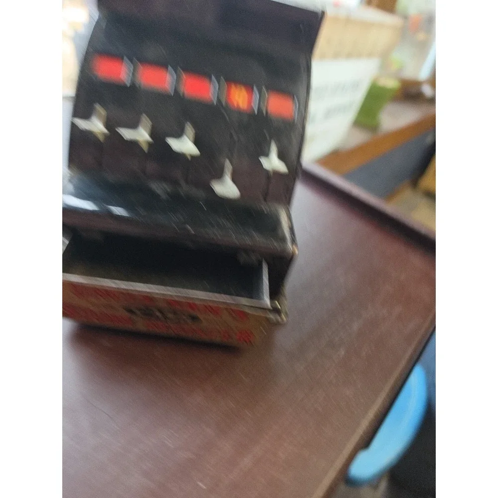 Vintage Tin Toy Uncle Sam's Store Cash Register Durable Toy & Novelty Co. Works!